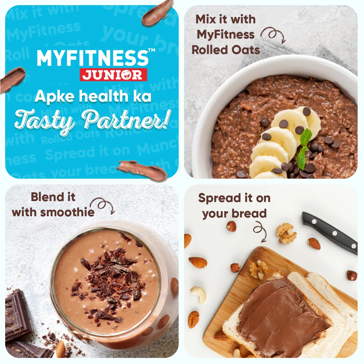 Chocolate Peanut Butter 3-in-1 Starter Pack (Smooth, Crunchy, Crispy) - Image 2