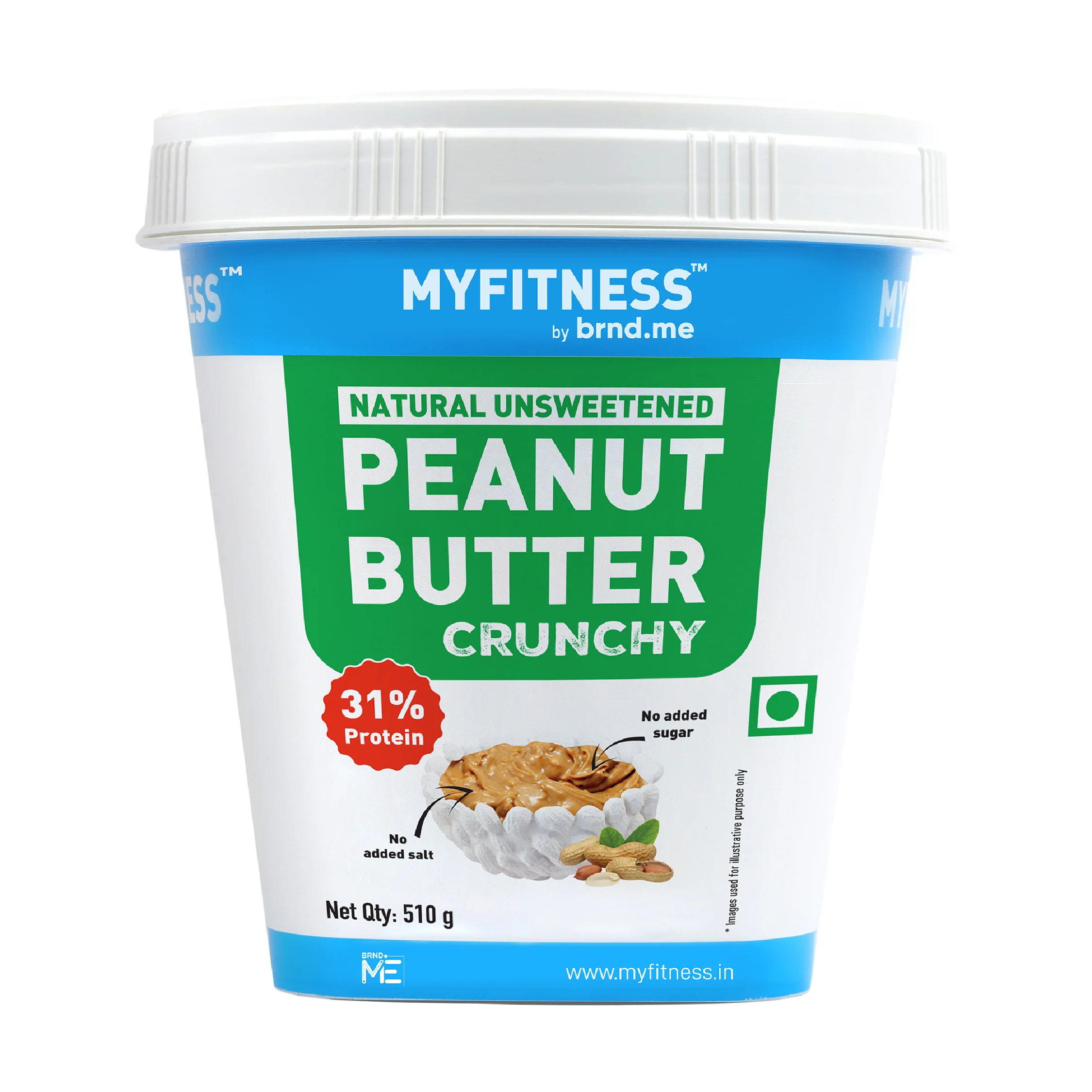 MyFitness Peanut Butter - Natural Unsweetened | 31% Protein | Crunchy | Zero Sugar Peanut Butter Spread - Image 8