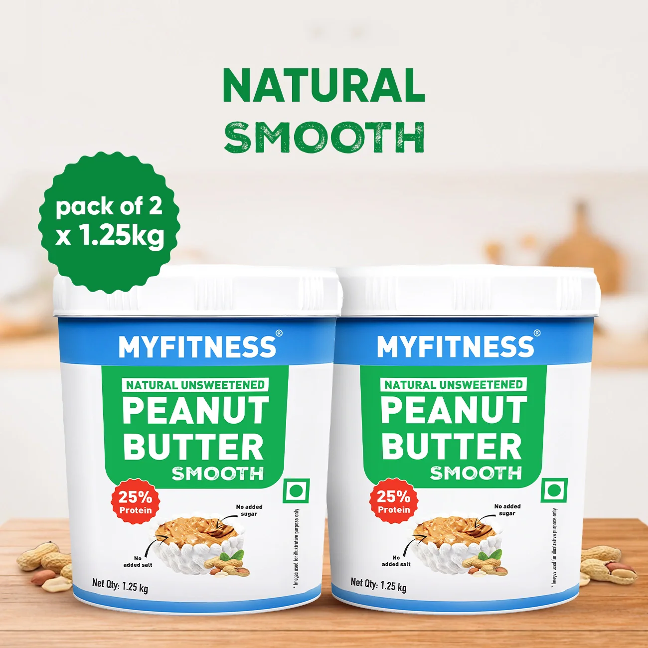 MyFitness Peanut Butter - Natural Unsweetened | 25% Protein | Smooth | Zero Sugar Peanut Butter Spread - Image 11