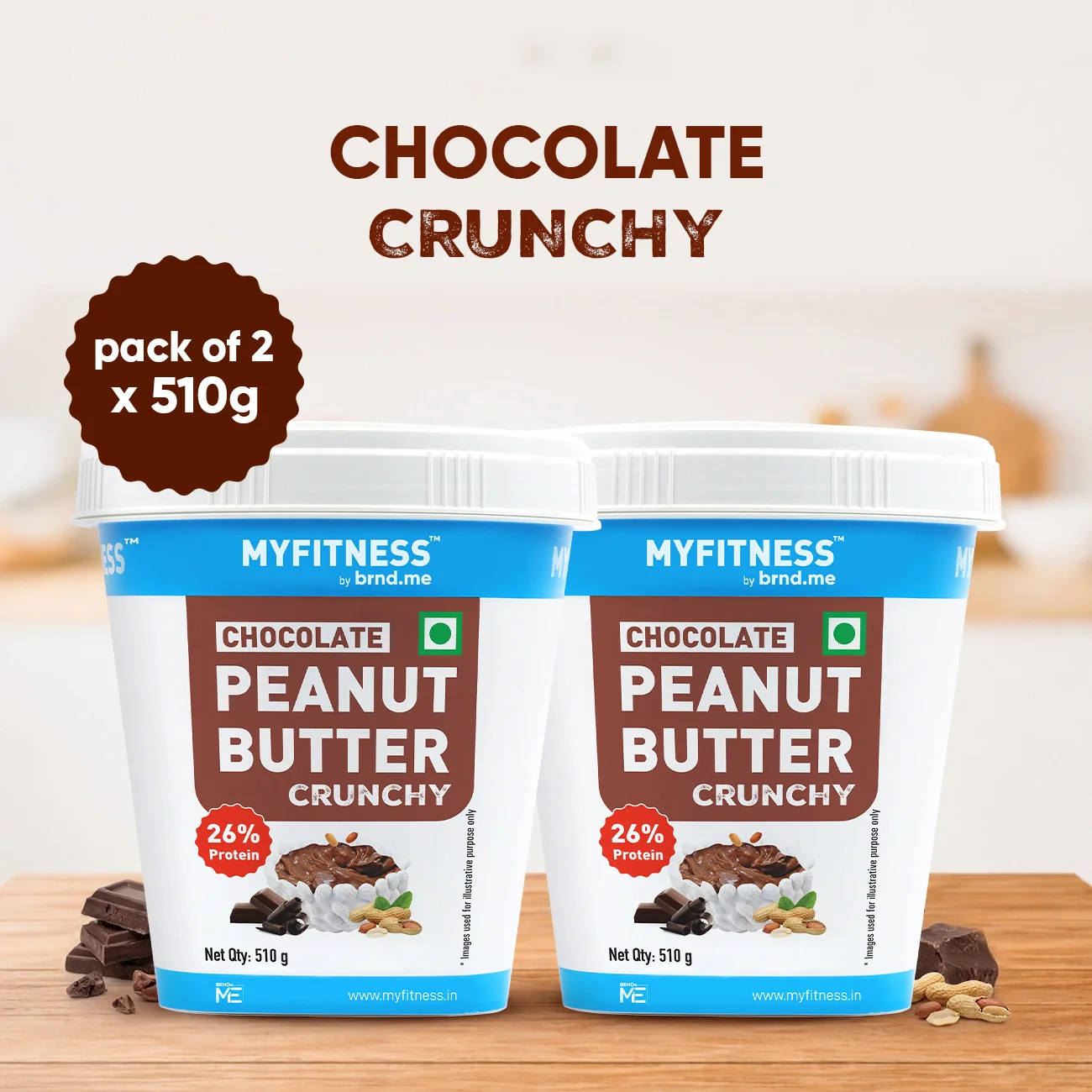 MyFitness Peanut Butter - Chocolate | 26% Protein | Crunchy | Chocolate Peanut Butter Spread - Image 13