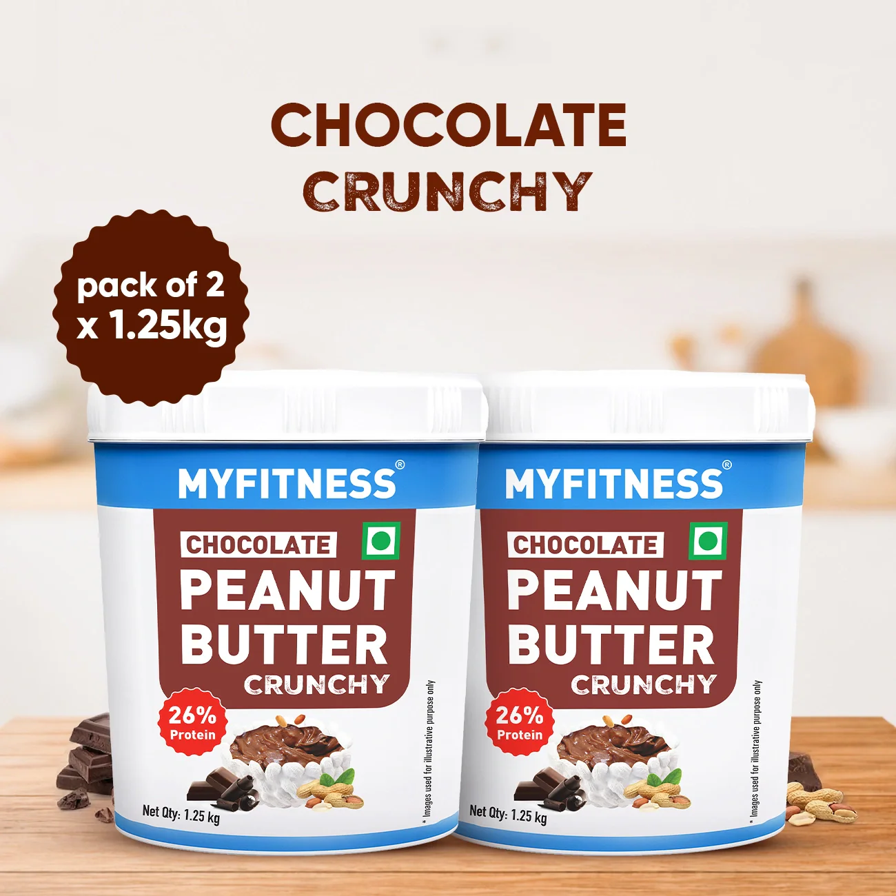 MyFitness Peanut Butter - Chocolate | 26% Protein | Crunchy | Chocolate Peanut Butter Spread - Image 14