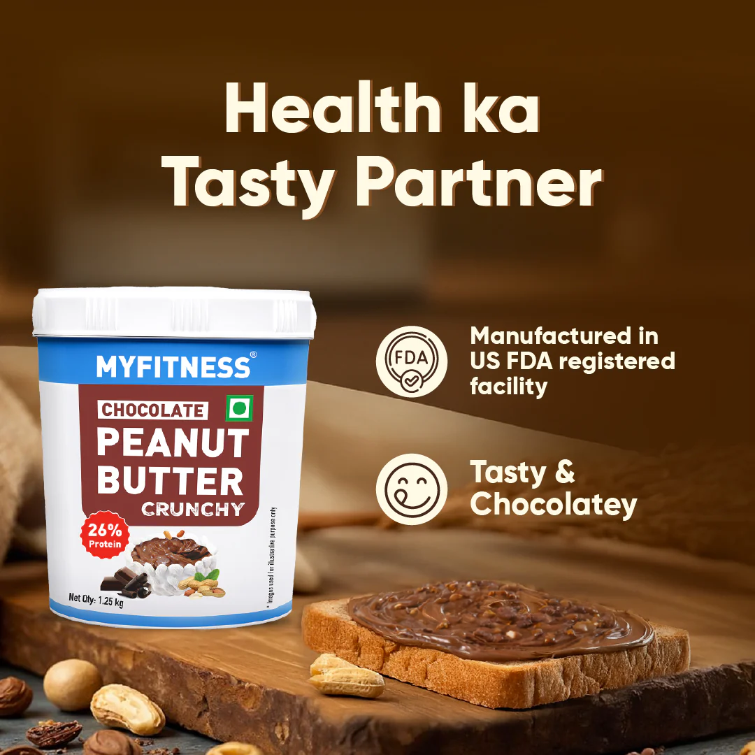 MyFitness Peanut Butter - Chocolate | 26% Protein | Crunchy | Chocolate Peanut Butter Spread - Image 4