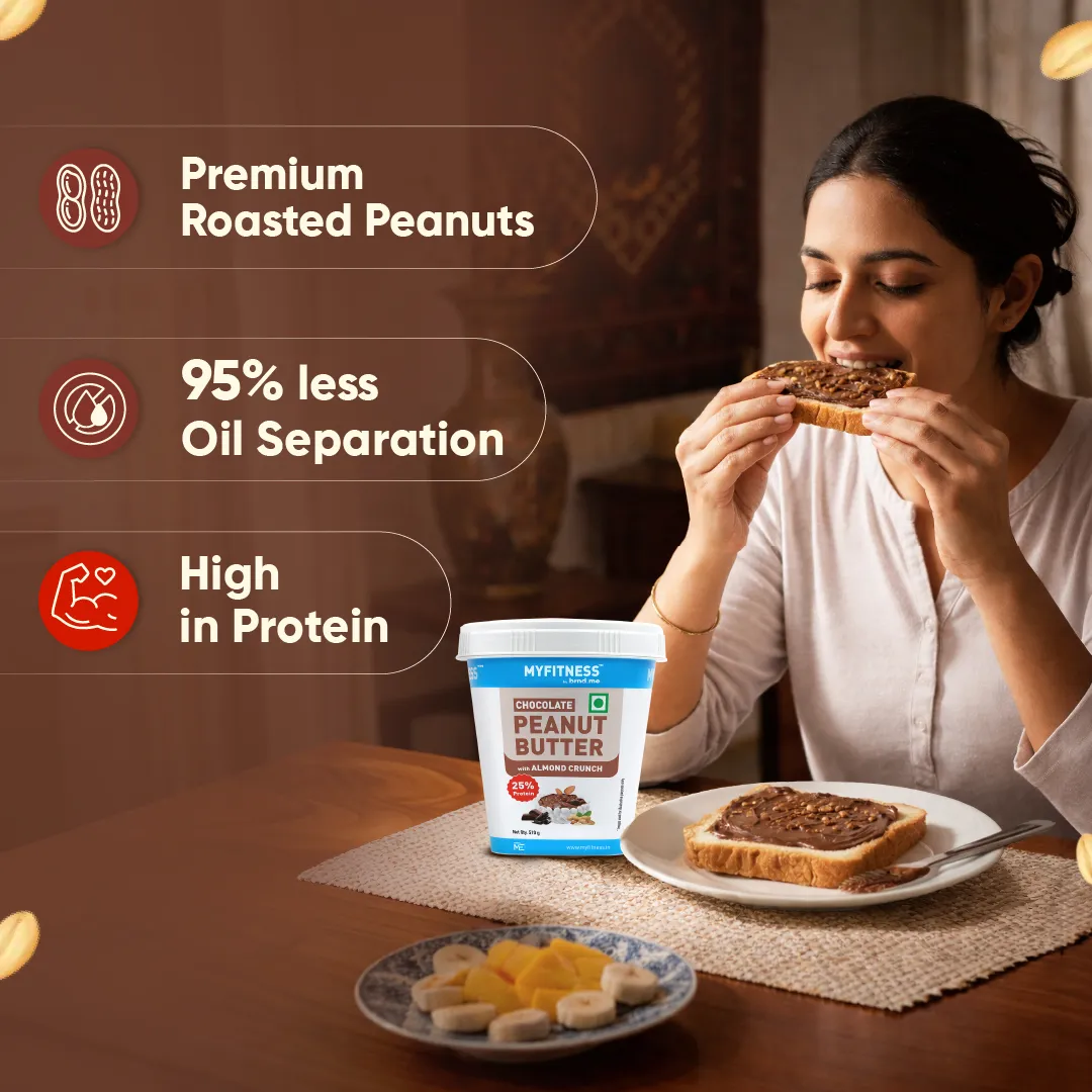 MyFitness Peanut Butter - Chocolate | 25% Protein | Almond Crunch | Chocolate Peanut Butter Spread - Image 5