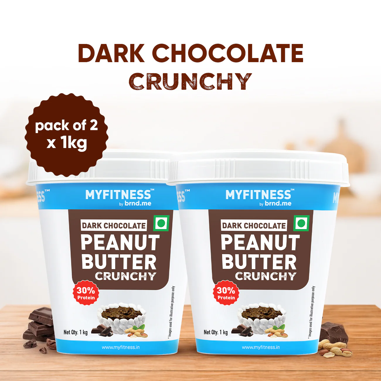 MyFitness Peanut Butter - Dark Chocolate | 30% Protein | Crunchy | Rich Chocolate Peanut Butter Spread - Image 10