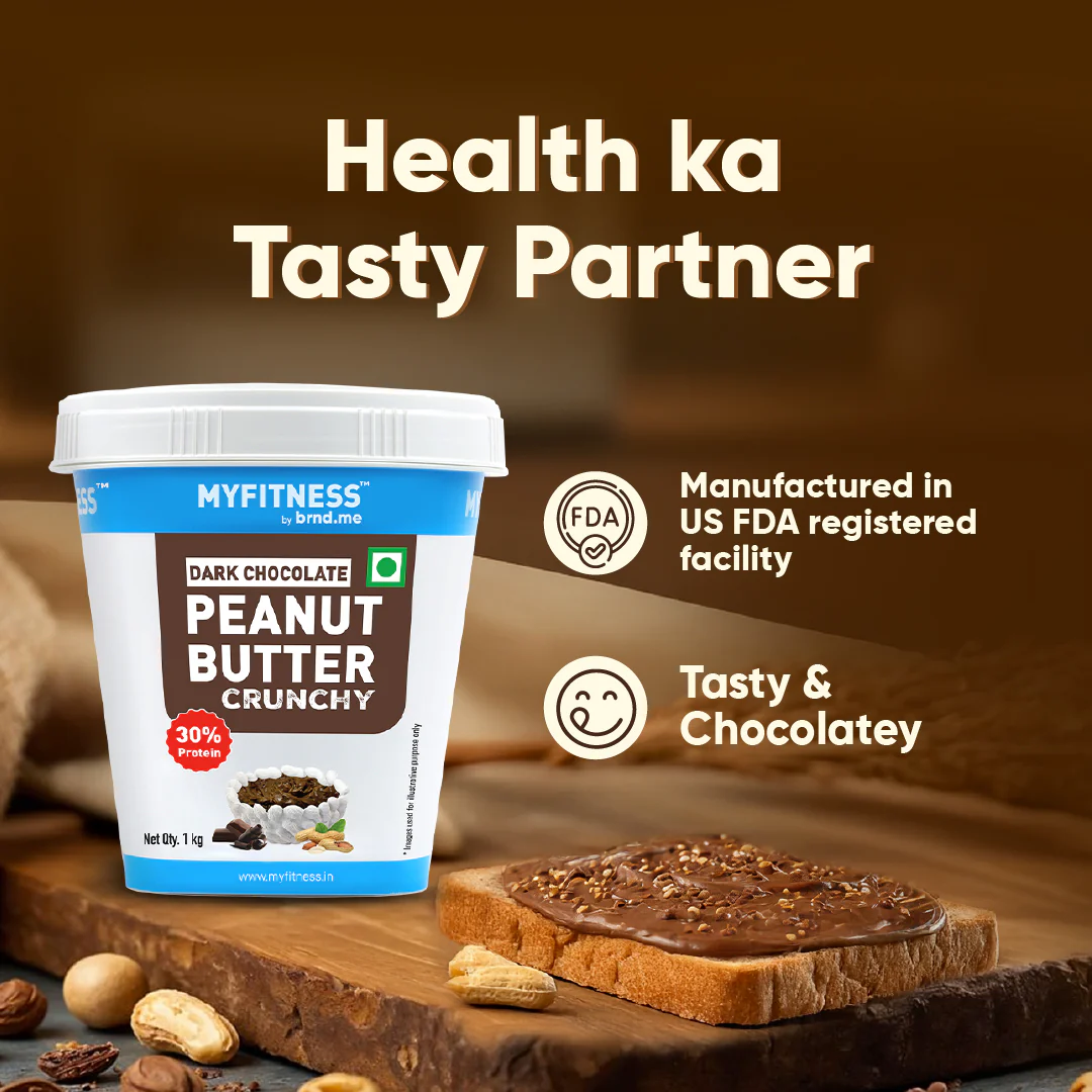 MyFitness Peanut Butter - Dark Chocolate | 30% Protein | Crunchy | Rich Chocolate Peanut Butter Spread - Image 3