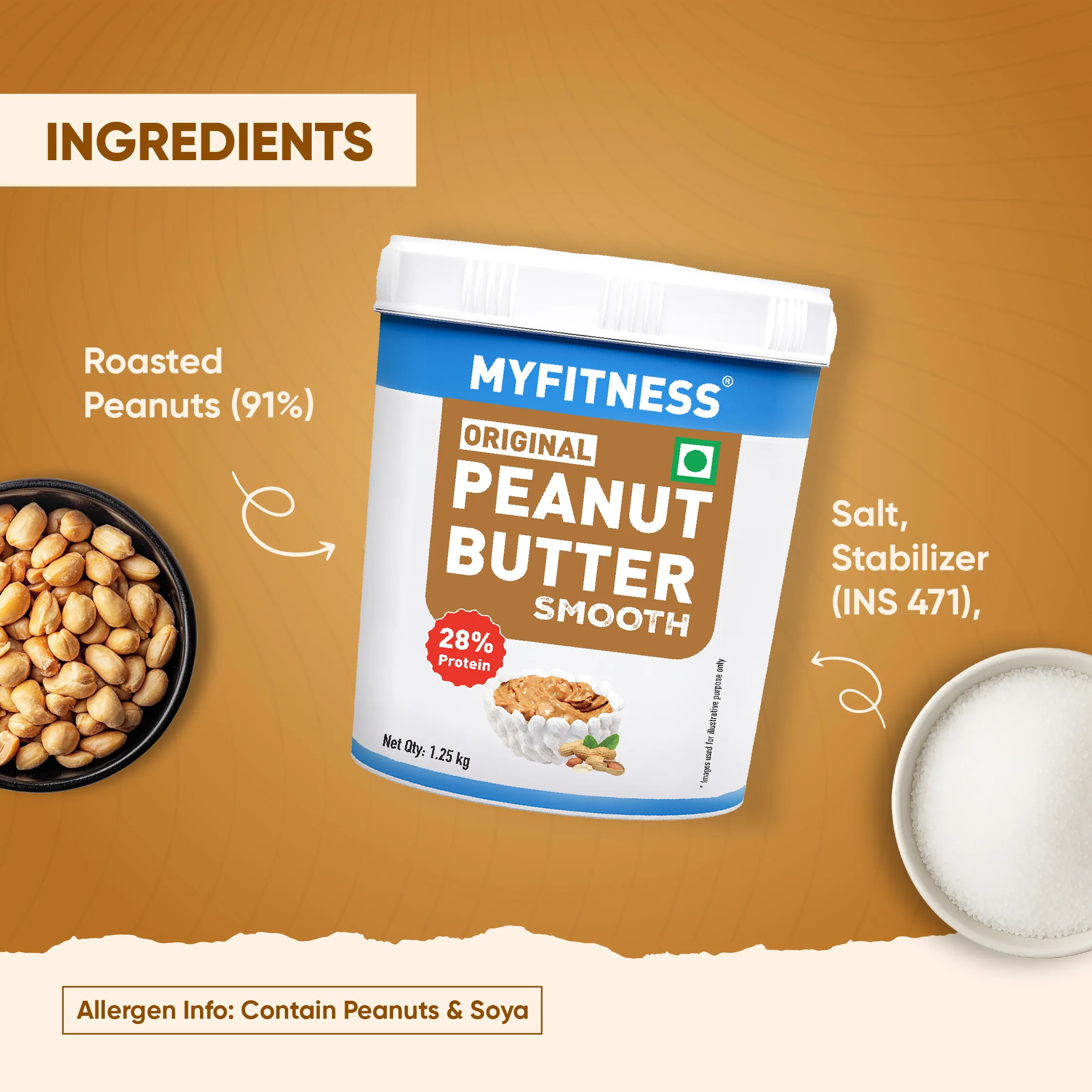 MyFitness Peanut Butter - Original | 28% Protein | Smooth | Classic Peanut Butter Spread - Image 5