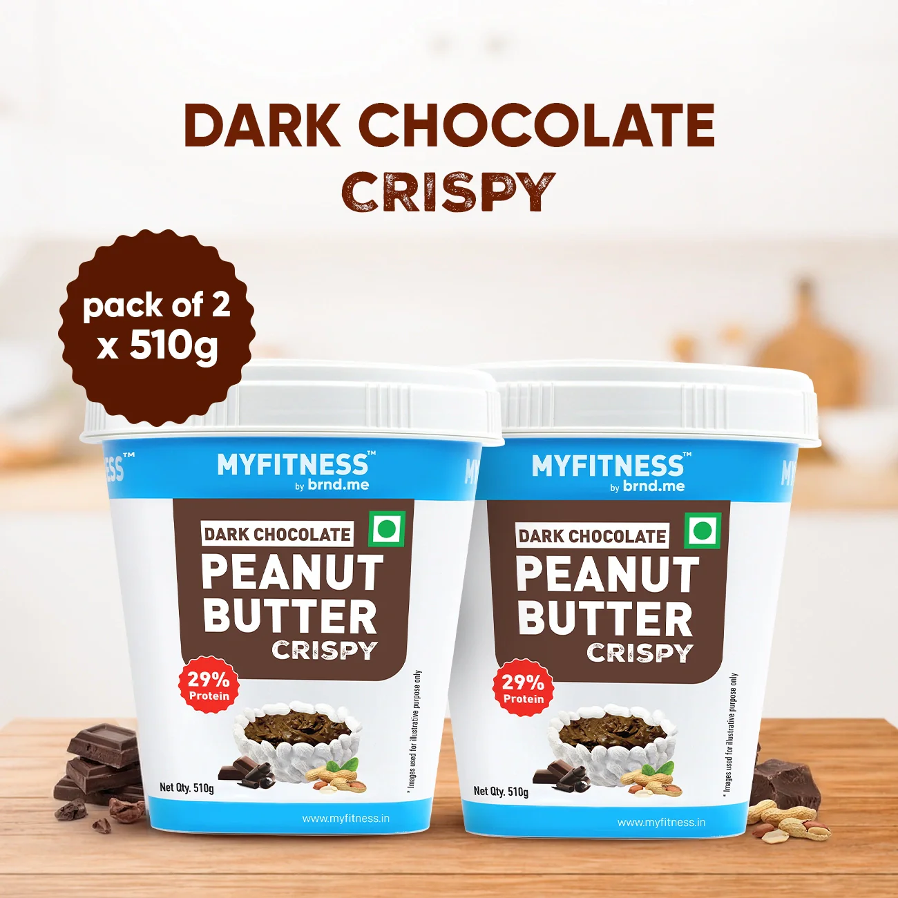 MyFitness Peanut Butter - Dark Chocolate | 29% Protein | Crispy | Rich Chocolate Peanut Butter Spread - Image 10