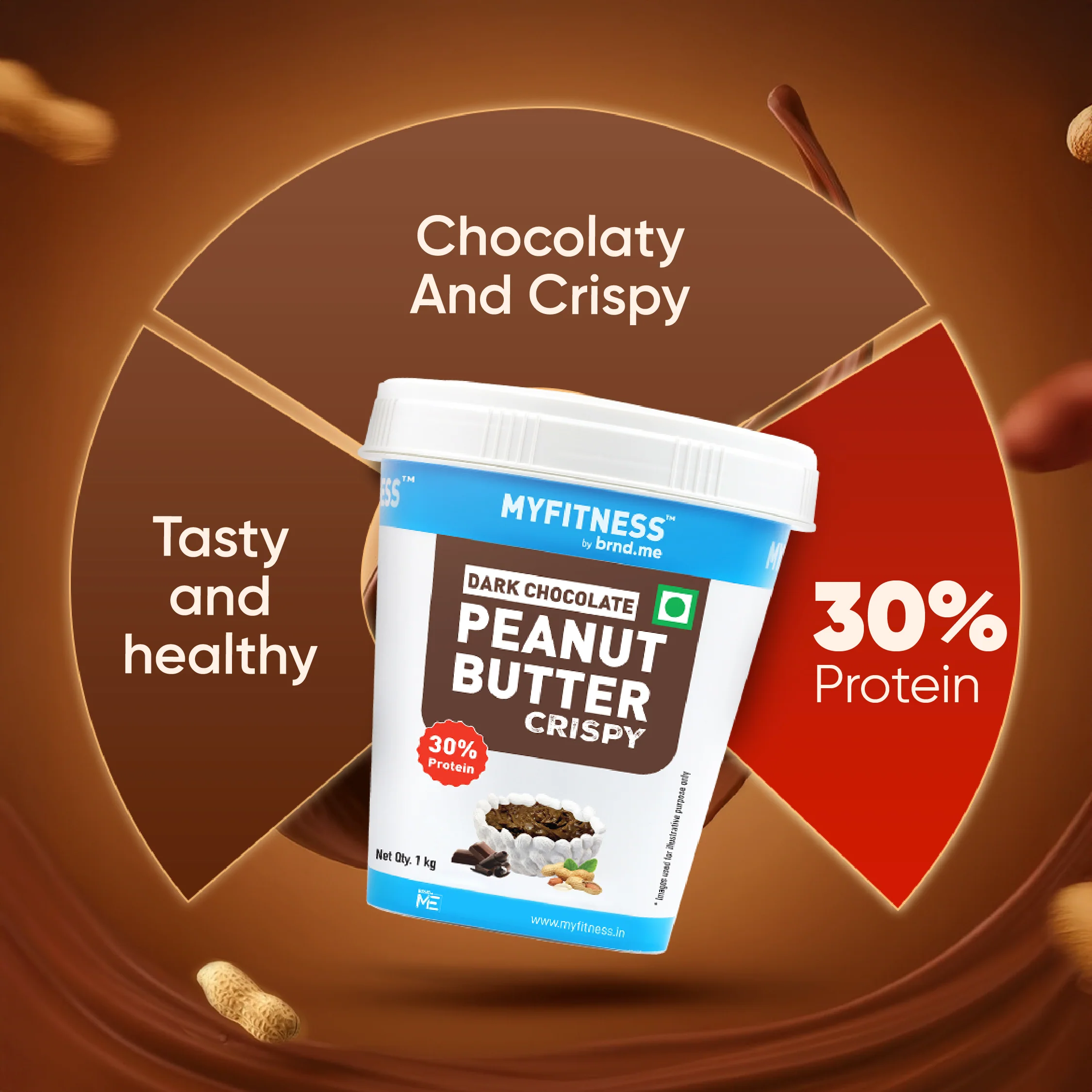 MyFitness Peanut Butter - Dark Chocolate | 29% Protein | Crispy | Rich Chocolate Peanut Butter Spread - Image 7