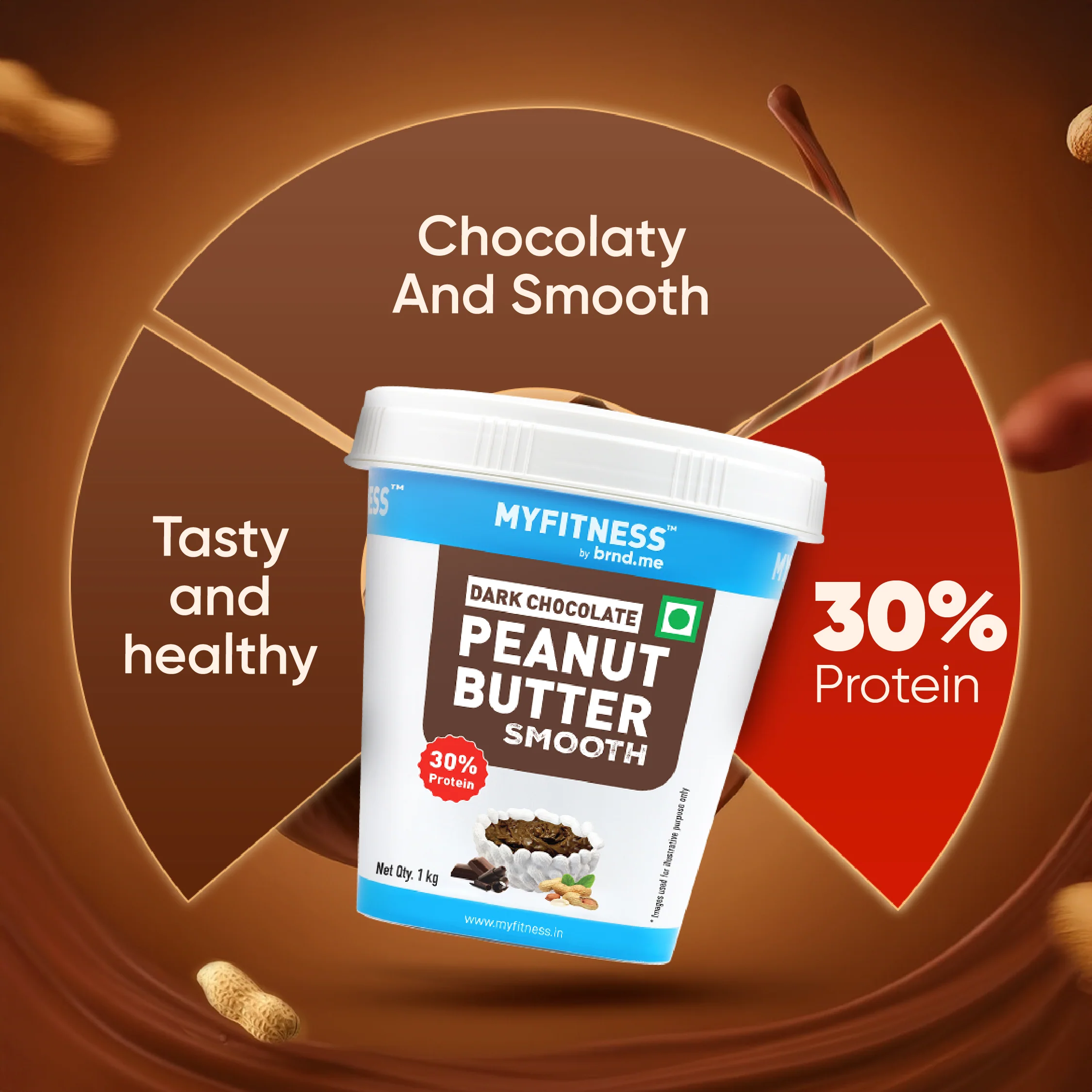 MyFitness Peanut Butter - Dark Chocolate | 30% Protein | Smooth | Rich Chocolate Peanut Butter Spread - Image 7